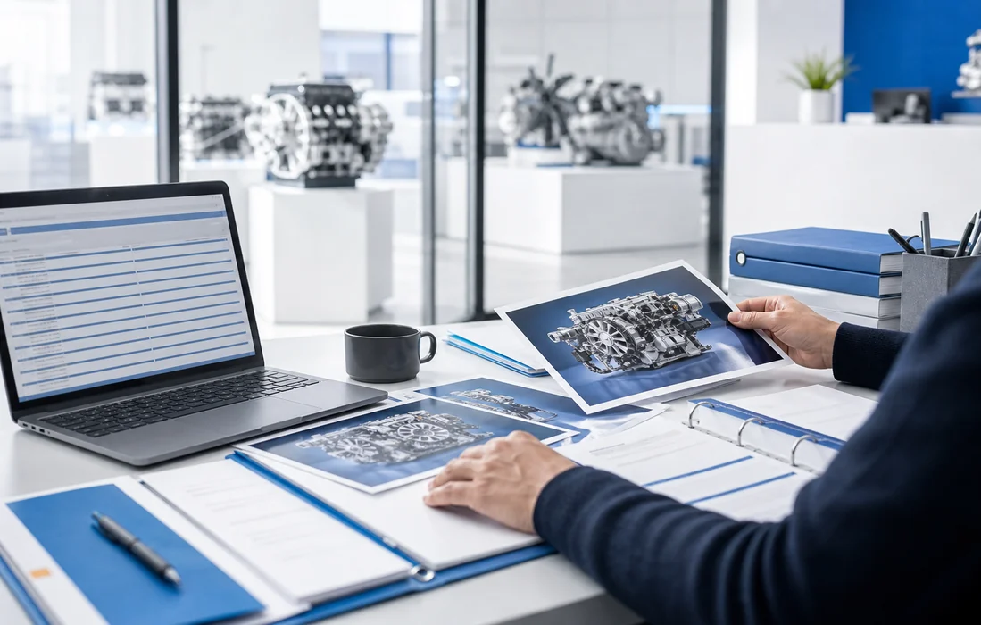 B2B buyer organizing multiple engine requirements into a structured inquiry