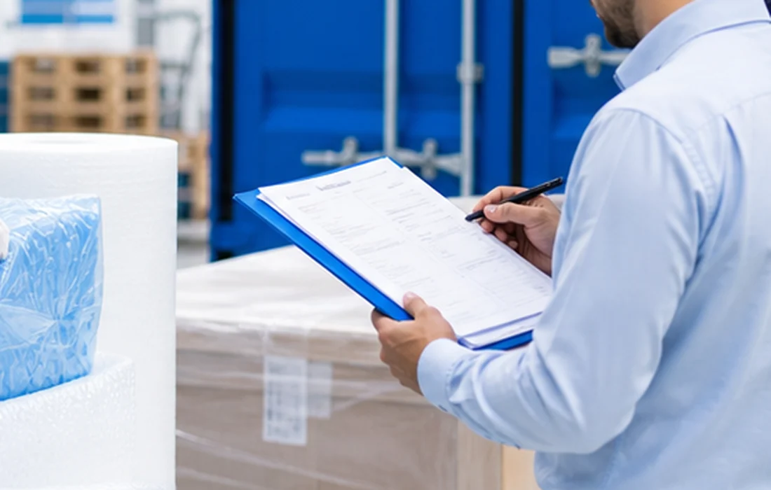 Engine packing photos labels and shipping documents prepared for a B2B order